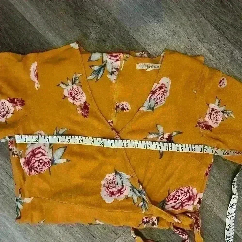 Rewind Yellow Floral Tie front mini dress - Picture 4 of 6
